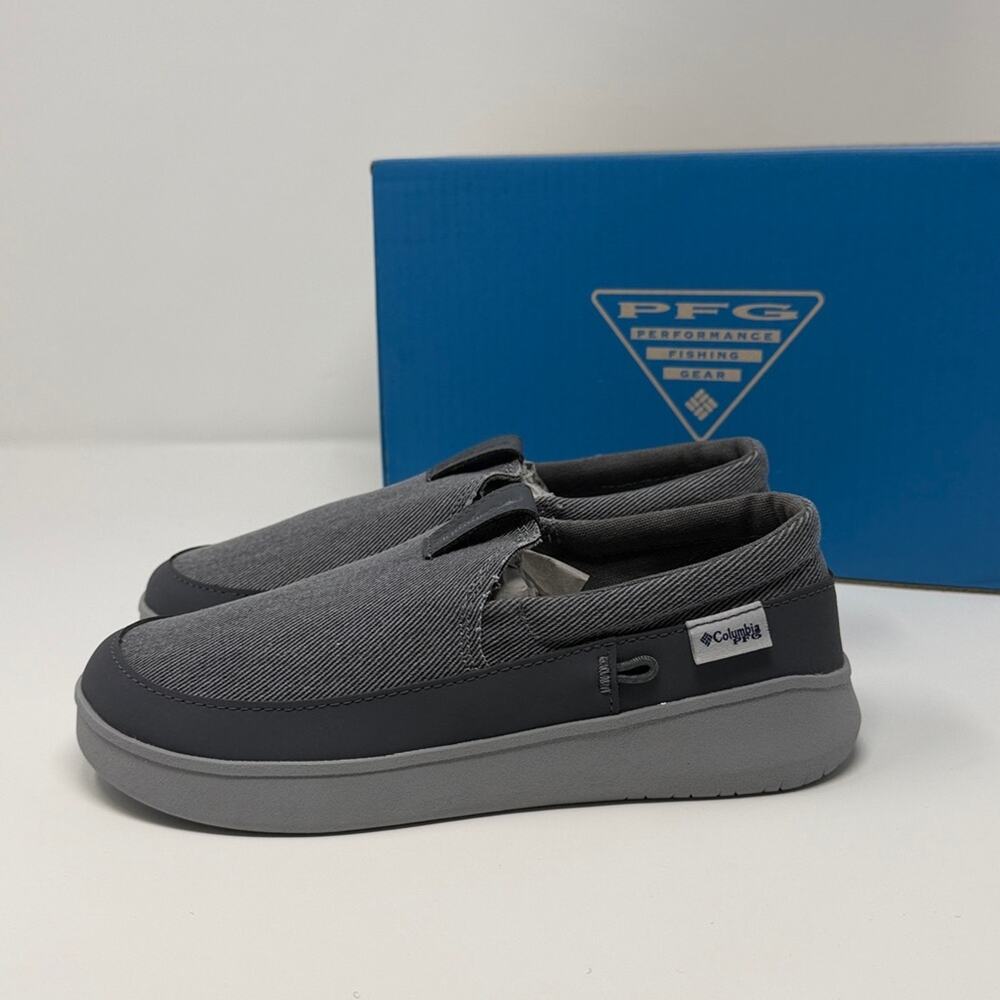 Columbia PFG Youth Boatside Slip on Shoes - Gray - 4 - New in box